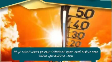 موجة حر قوية تضرب جميع المحافظات اليوم مع وصول الحرارة إلى 46 درجة.. ما تأثيرها على حياتك؟